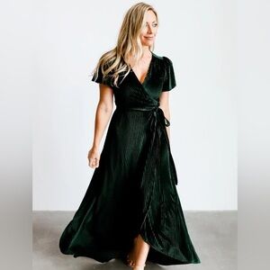 Baltic Born Andi Ribbed Velvet Wrapped Dress